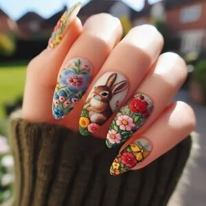 24 Pcs Happy Easter Nails BUY ONE GET ONE FREE